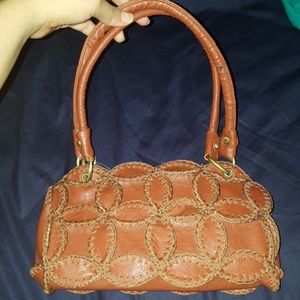 Camel leather purse